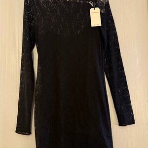 Abercrombie & Fitch Black Lace Long Sleeve Dress